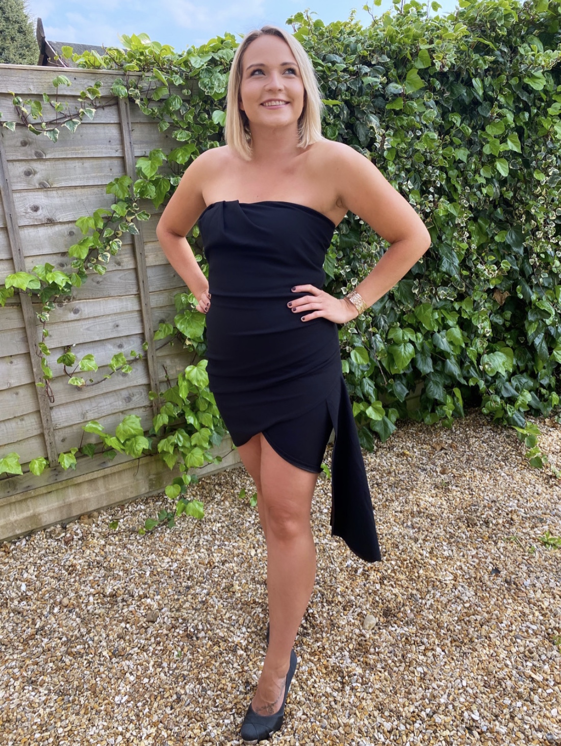 Black strapless mini dress 