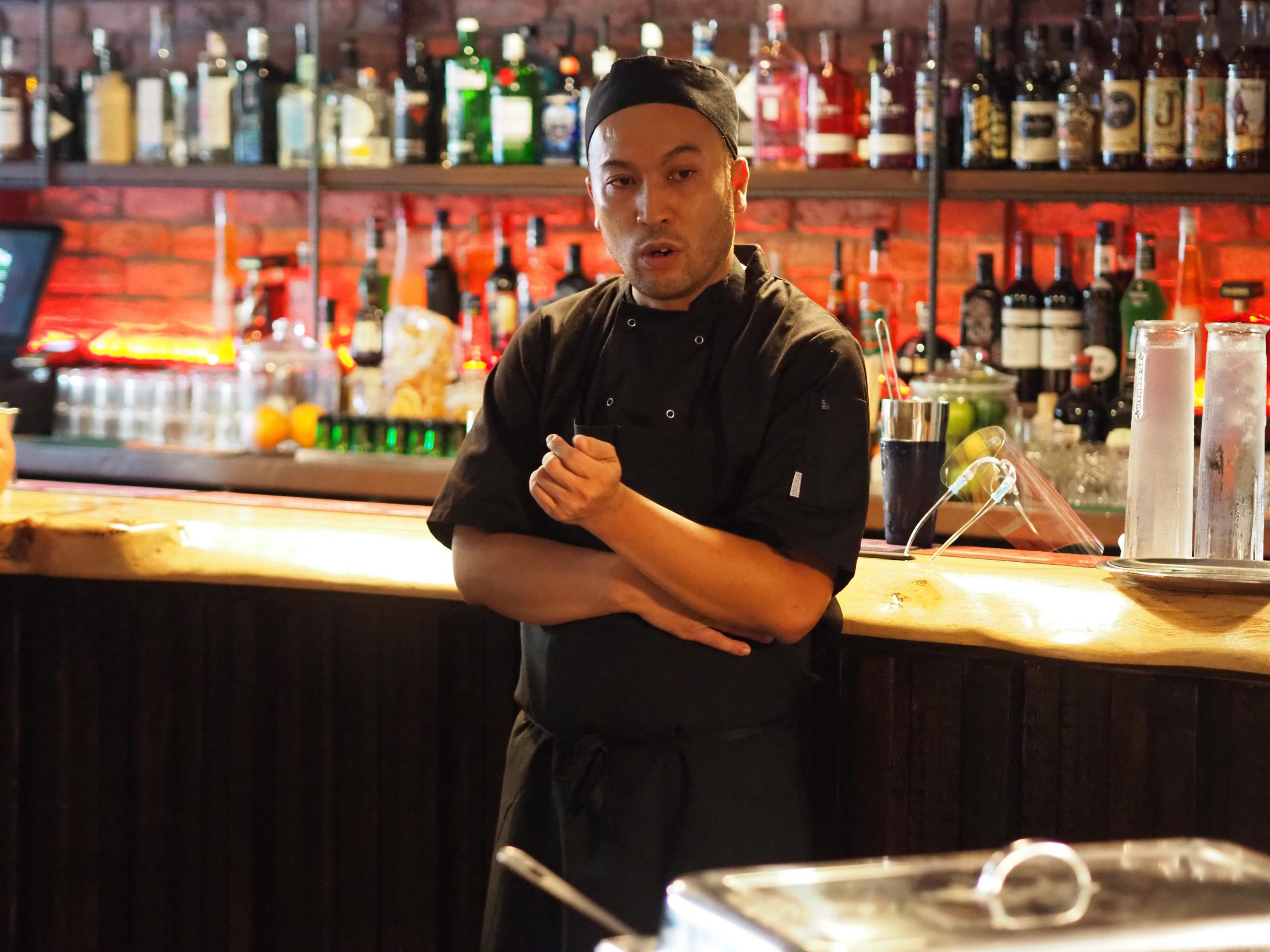 Thai restaurant owner addresses crowd